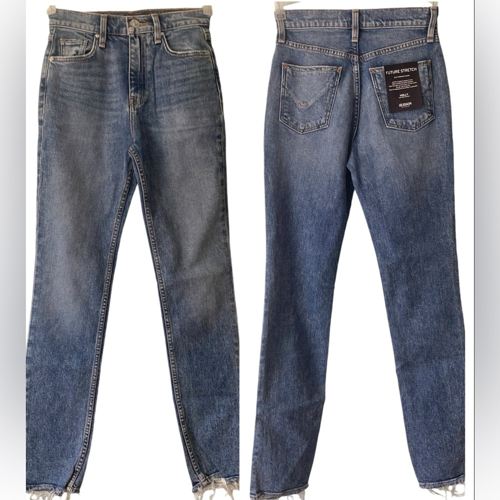 NWT Hudson Holly Straight Raw Hem Jean Future Stretch Size 24